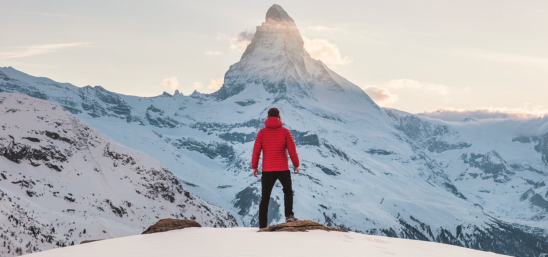Person and a mountain